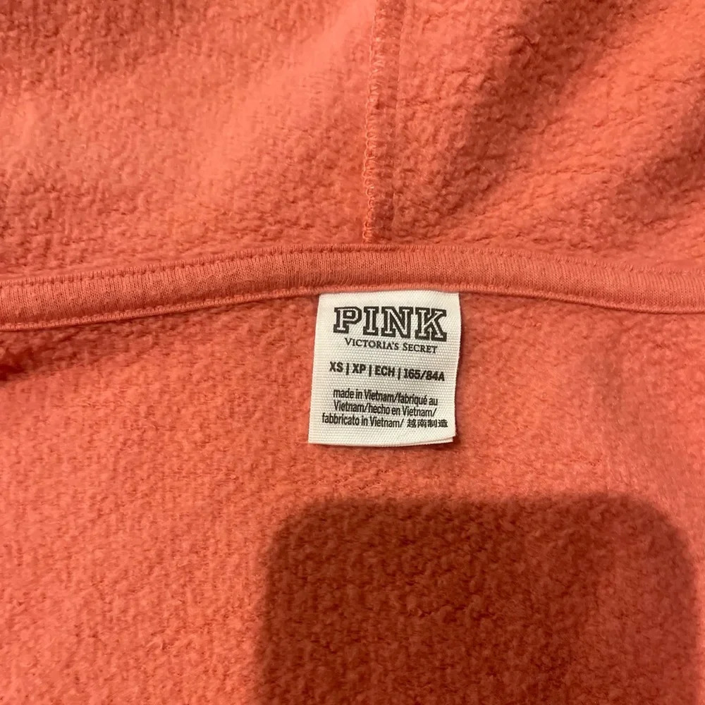 Victorias Secret PINK Everyday Lounge Perfect Full Zip Hoodie XSmall Dusty Coral - Picture 9 of 10